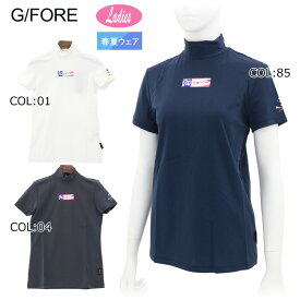 【ネコポス配送可能】G/FORE (GFORE) ジーフォア 073212067 レディース モックネックシャツ 半袖 ストレッチ ゴルフウェア スポーツウェア 春夏