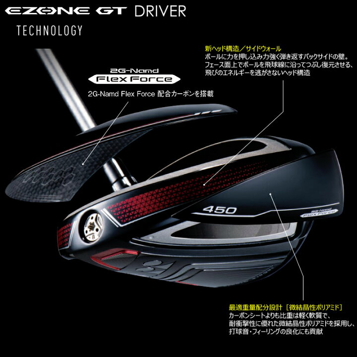 楽天市場】ヨネックス(YONEX) 2022 イーゾーン GT 450 右用 ドライバー  