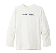 在有即日発送　シマノ(SHIMANO) SH-011V コットン ロゴ ロングスリーブ S オフホワイト