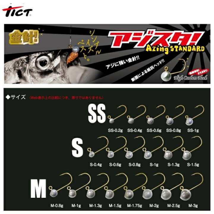 国内外の人気集結! TICT ティクト アジスタ Sサイズ 0.4, 0.6, 0.8, 1, 1.3, 1.5g ライトゲーム アジ メバル用ジグヘッド メール便対応 TICT アジスタ!Sサイズ 1.5g(5本) アジスタ!Sサイズ 1.5g(5ホン) 返品種別A