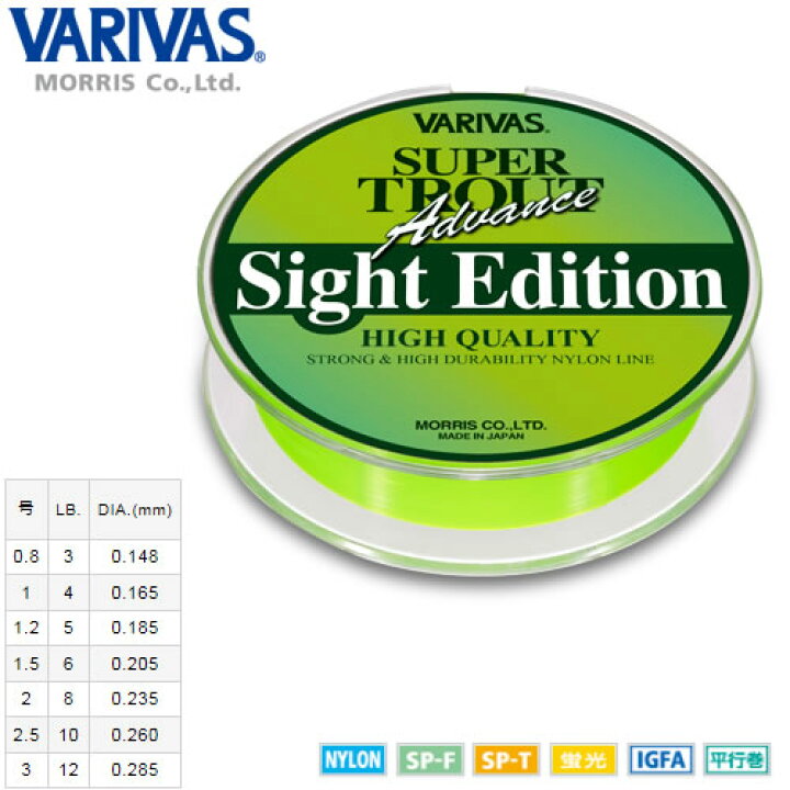 楽天市場 バリバス スーパートラウト アドバンス サイトエディション 100m平行巻 トラウトライン フィッシング遊