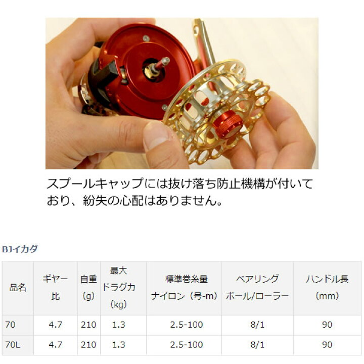 楽天市場】ダイワ イカダ用 （片軸） リール BJイカダ 70L (チヌ 