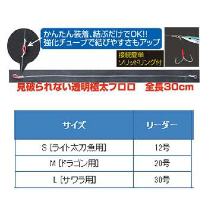 楽天市場 オーナー サワラ太刀魚リーダー先糸 フィッシング遊