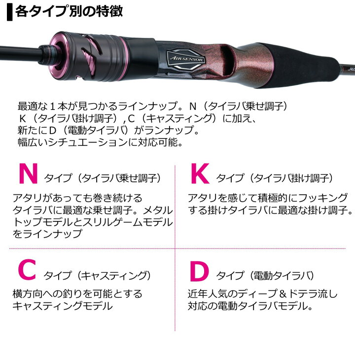 楽天市場】ダイワ 紅牙AIR TYPE-K 65HB-METAL・N (鯛ラバ タイラバ 