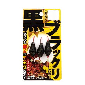 ささめ針 ブラックリ(金 ラメ) 6号 VE809 (ブラクリ) ゆうパケット可