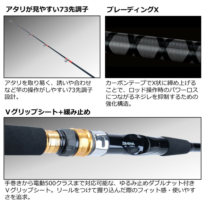 楽天市場】ダイワ シーパワー 73 50-240・N (船竿) : フィッシング遊