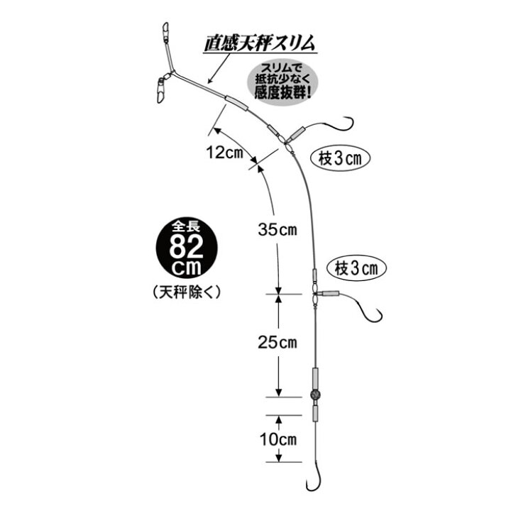 がまかつ ナノ船カレイ仕掛 ロング FR-225 (投げ釣り 仕掛け) 12-4〜14-5 ゆうパケット可 フィッシング遊