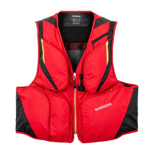 シマノ 2WAY ショートベスト レッド VE-520W (鮎ベスト)