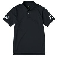 ダイワ 半袖ポロシャツ ブラック×ホワイト DE-7925 (フィッシングシャツ Tシャツ)