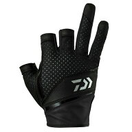 ダイワ フェイクレザーグローブ3本カット ブラック DG-2225 (フィッシンググローブ 釣り) ゆうパケット可