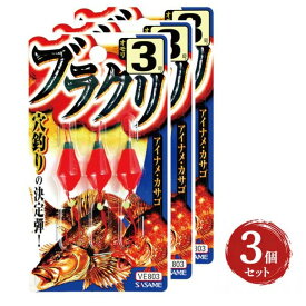 【9/4 20時〜 エントリーでP10倍】 初心者おすすめ！ささめ針 ブラクリ3号3点セット！(穴釣り ブラクリ仕掛け エサ釣り 堤防釣り) ゆうパケット可