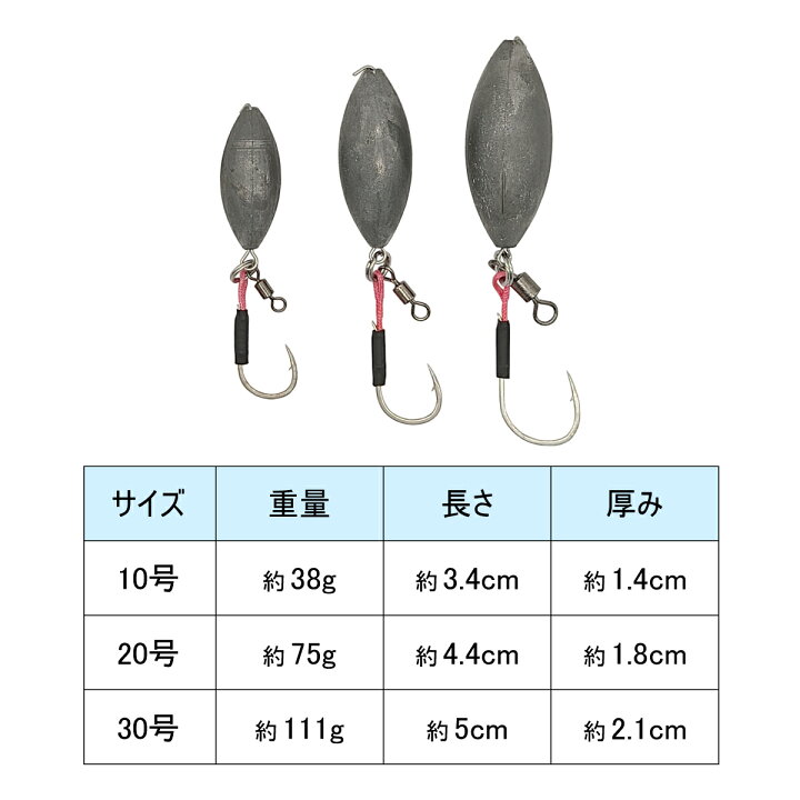 楽天市場】なつめオモリ＆フック仕掛け 3個入り 10号 20号 30号 DIY 未塗装 錘 送料無料 釣具 オルルド釣具 釣り具 : 釣り王国  楽天市場店