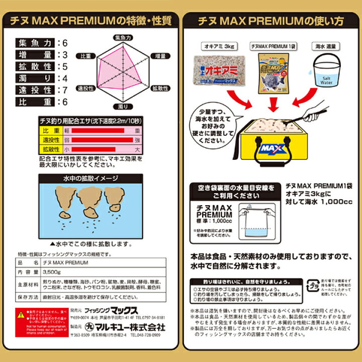 楽天市場 チヌmax プレミアム マルキュー チヌ 黒鯛 釣り フカセ釣り 餌 エサ フィッシングマックス楽天市場店