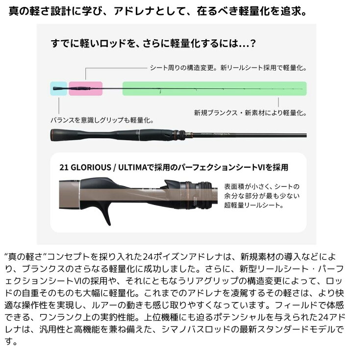 楽天市場】ポイズンアドレナ 174XH-SB（25年追加） SHIMANO（シマノ 