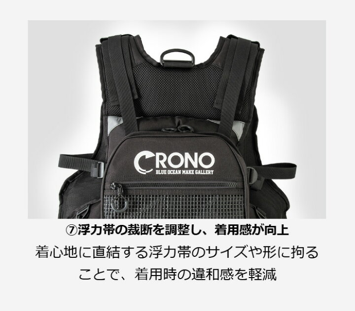 楽天市場】クロノ(CRONO) エギングベスト CEV01BK 【釣り フィッシング 