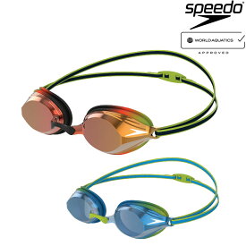 ミラーゴーグル 水泳 スピード SPEEDO ヴェンジェンスミラージュニア 子供用 FINA承認 スイミング レーシング 競泳 キッズ SE01912-2