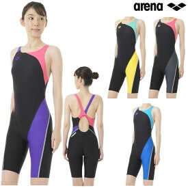 アリーナ ARENA 競泳水着 練習用水着 レディース ハーフスパッツ オールインワン タフスーツ 着やストラップ ヒカリオリジナル別注 競泳練習水着 ORI-0412WN
