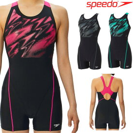 スピード SPEEDO フィットネス水着 女性 レディース ハイバーブーンルースンハーフニースキン ミドルレッグ パッド付き Ultra Stretch ECO 2023年秋冬モデル SFW12353