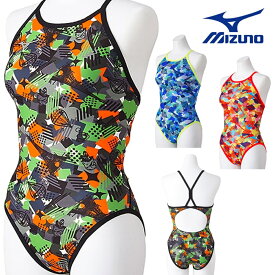 ミズノ MIZUNO 競泳水着 レディース 練習用 エクサースーツ ミディアムカット EXER SUITS U-Fit Ri Collection 池江璃花子 競泳練習水着 2024年春夏モデル N2MAB265