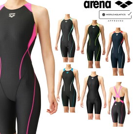 アリーナ ARENA 競泳水着レディース WORLD AQUATICS承認 セイフリーバックスパッツ 着やストラップ AQUA STRIPE-D ARN-2050WE