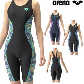 アリーナ ARENA フィットネス水着 レディース フィットネスワンピーススパッツ オールインワン カバーバック ハーフレッグ ぴったりパッド付き AQUA EXA ダブルエステルWR 2024年秋冬モデル AS4FWF09W