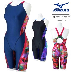 ミズノ MIZUNO 競泳水着 レディース WA承認モデル STREAM ACE ハーフスーツ マスターズバック オールインワン ストリームフィットA 2025年春夏モデル N2MGC743 fina マーク あり