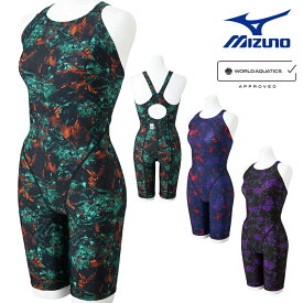 ミズノ MIZUNO 競泳水着 レディース WA承認モデル STREAM ACE ハーフスーツ マスターズバック オールインワン ストリームフィットA 2025年春夏モデル N2MGC744 fina マーク あり
