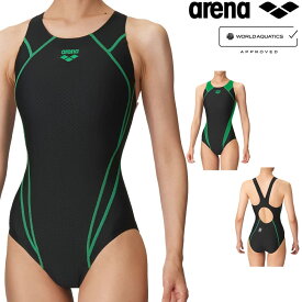 アリーナ ARENA 競泳水着 レディース WA承認モデル レーシングワンピース オープンバック AQUA RACING ECO AQUA STRIPE-D AS4FRC51L fina マーク あり