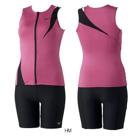 スピード SPEEDO フィットネス水着 レディース ディアゴナジッププロセパレーツ(差込みパッド付き) Heather Stretch ECO SFW32410