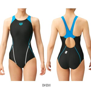アリーナ ARENA 競泳水着 レディース WA承認モデル セイフリーバック 着やストラップ AQUA RACING AQUA STRIPE-D ARN-2051WE fina マーク あり