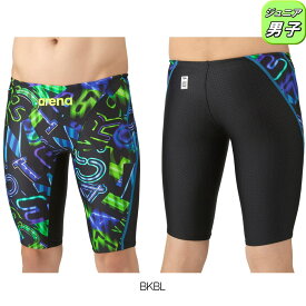 アリーナ ARENA 競泳水着 ジュニア男子 WA承認モデル レーシングスパッツ ハーフレッグ AQUA RACING AQUA STRIPE-D 2025年秋冬モデル AS5FRC62B fina マーク あり