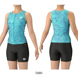 【お買い物マラソン期間中P5倍★11/11 1:59迄】アリーナ ARENA フィットネス水着 レディース フィットネスセパレーツ カバーバック ミドルレッグ 差し込みパッド パッド付き ダブルエステル 2025年秋冬モデル Birth of Water AS5FWF52L