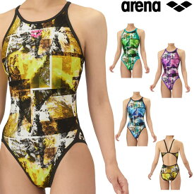 アリーナ ARENA 競泳水着 練習用水着 レディース トレーニングワンピース オープンバック タフスーツ タフスキンT2E 競泳練習水着 2025年秋冬モデル WAVES AS5FWM05L