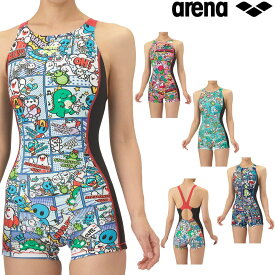 アリーナ ARENA 競泳水着 練習用水着 レディース トレーニングワンピーススパッツ オープンバック ミドルレッグ オールインワン タフスーツ アリーナ君 タフスキンE 競泳練習水着 2025年秋冬モデル AS5FWM15L