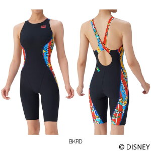 アリーナ ARENA 競泳水着 練習用水着 レディース トレーニングワンピーススパッツ オープンバック ハーフレッグ オールインワン ディズニー “ドナルド・ダック” “ヒューイ・デューイ・ル