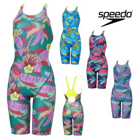 スピード SPEEDO 競泳水着 練習用水着 レディース ヴィンテージアロハターンズミニオープンバックニースキン オールインワン ENDURANCE ECO 競泳練習水着 2025年秋冬モデル STW12554