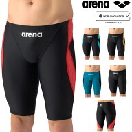 アリーナ ARENA 競泳水着 メンズ WA承認モデル AQUA RACING ECO AQUA STRIPE レーシングスパッツ ハーフ…