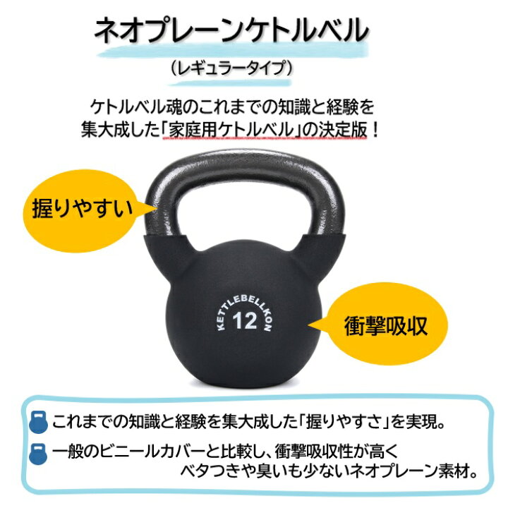 楽天市場】ネオプレーンケトルベル (レギュラータイプ) 4kg 6kg 8kg 