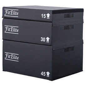 ジョイント式ソフトプライオボックス（ジャンプボックス・昇降台・ジャンプ台・ステップ台）(15,30,45cmセット)【FitElite(フィットエリート)】