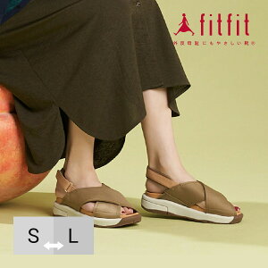 【サイズ交換送料無料】外反母趾 痛くない サンダル レディース 靴 fitfit パフィークロスサンダルWoW10 厚底 サンダル ぺたんこ コンフォートシューズ おしゃれ 室内履き オフィス 疲れない
