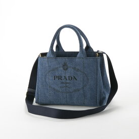 【スーパーセール期間限定★クーポン配布中】プラダ PRADA ハンド・トートバッグ CANAPA デニム ロゴ トートSD付/BLUE 1BG439-AJ6-OOO　　フィットハウス