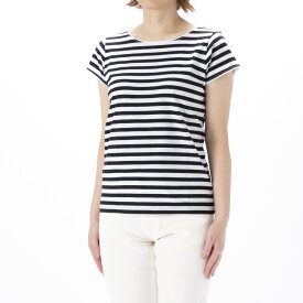 アニエスベー agnes b. レディーストップス White and black Australie striped t-shirt E057JA93　　フィットハウス