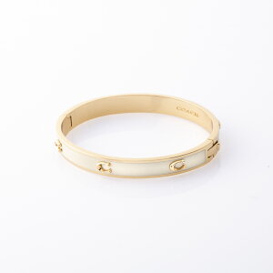 R[` COACH oO PEGGED C ENAMEL HINGE BANGLE BR 37422719 GLD100@ @tBbgnEX