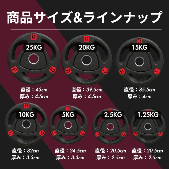 楽天市場】□大手24時間ジムも導入□バーベルプレート 計155kgセット  