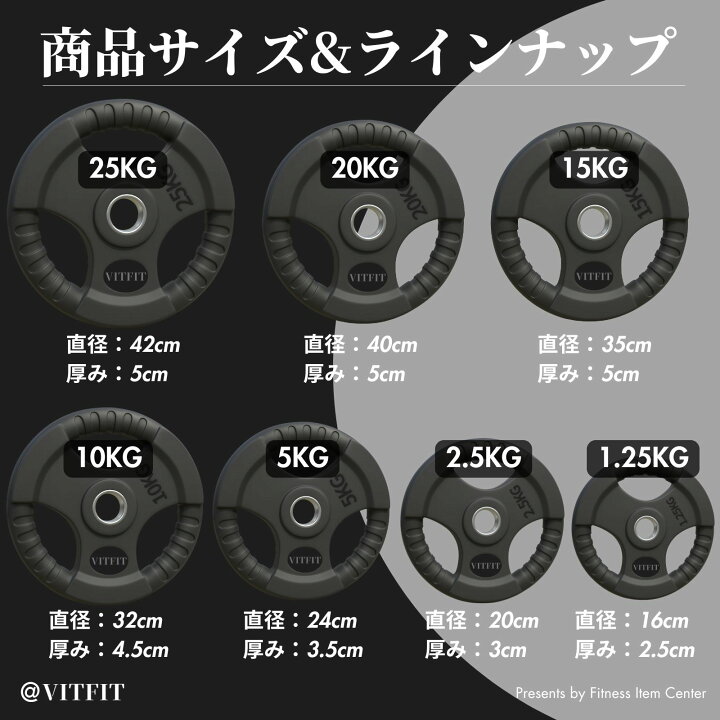 楽天市場】【VITFIT】家トレ特化 28mm対応 バーベル・ダンベルプレート 