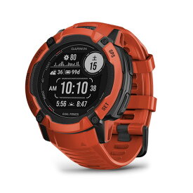 ガーミン インスティンク2X GARMIN Instinct2X Dual Power Flame Red フレームレッド [ 最新 正規品 ] トレイル トレラン マウント UTMF ウルトラ マラソン ランニング トライアスロン ゴルフ サイクリング スイミング サーフィン キャンプ 山 アウトドア スキー