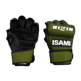 イサミ RIZINオープンフィンガーグローブ [ISAMI] グリーン S M L 格闘技 ライジン トレーニング ※代引不可 【受注生産商品・3～4ヶ月】