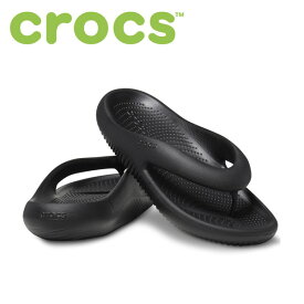 クロックス メロウ フリップ ブラック (23～27cm) Mellow Flip [crocs] ストレスリリーフサンダル 休息 リカバリー 鼻緒 足袋型 ※返品・交換不可セール商品