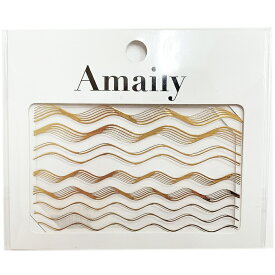 【クリアランスセール】Amaily アメイリー ネイルシール ウェーブ ゴールド 【No.5-25】 ネイルデザイン セルフネイル 夏 秋 冬 ネイル
