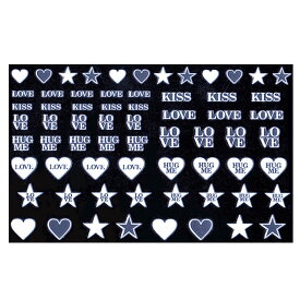 【クリアランスセール】Amaily アメイリー 【 No.2-6】 ネイルシール LOVE メッセージ 白 秋 スター ハート バレンタイン